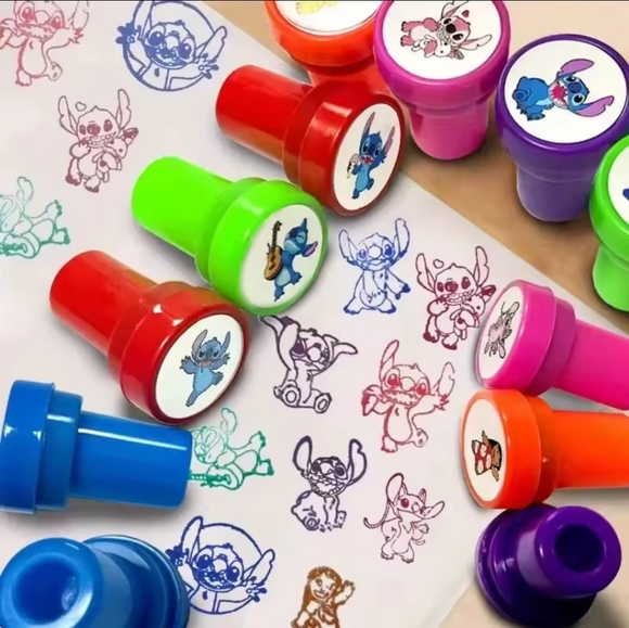 12pcs Colorful Character Stamp Set for Kids - Picture 1 of 3